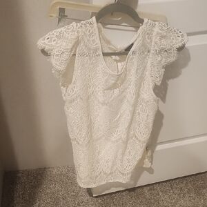 Worthington White Lace Blouse